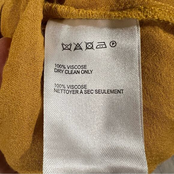 Maeve by Anthropology mustard yellow top with tie neck - Picture 7 of 7